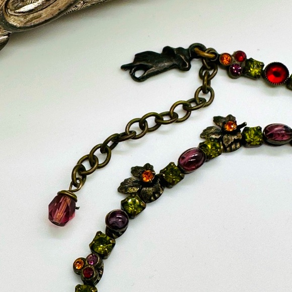 Vintage MARY DEMARCO Crystal  Stone Necklace UNIQUE 💚 - Picture 16 of 17